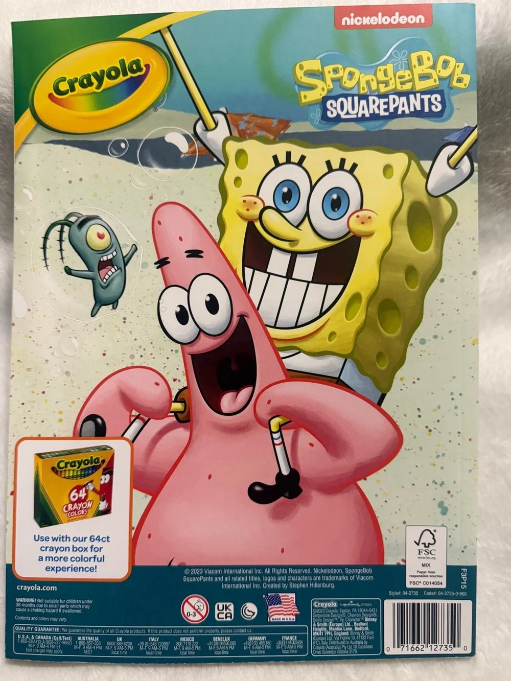 Crayola SpongeBob SquarePants Coloring Book with 24-Pack Crayons